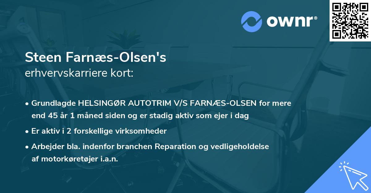 Steen Farnæs-Olsen's erhvervskarriere kort