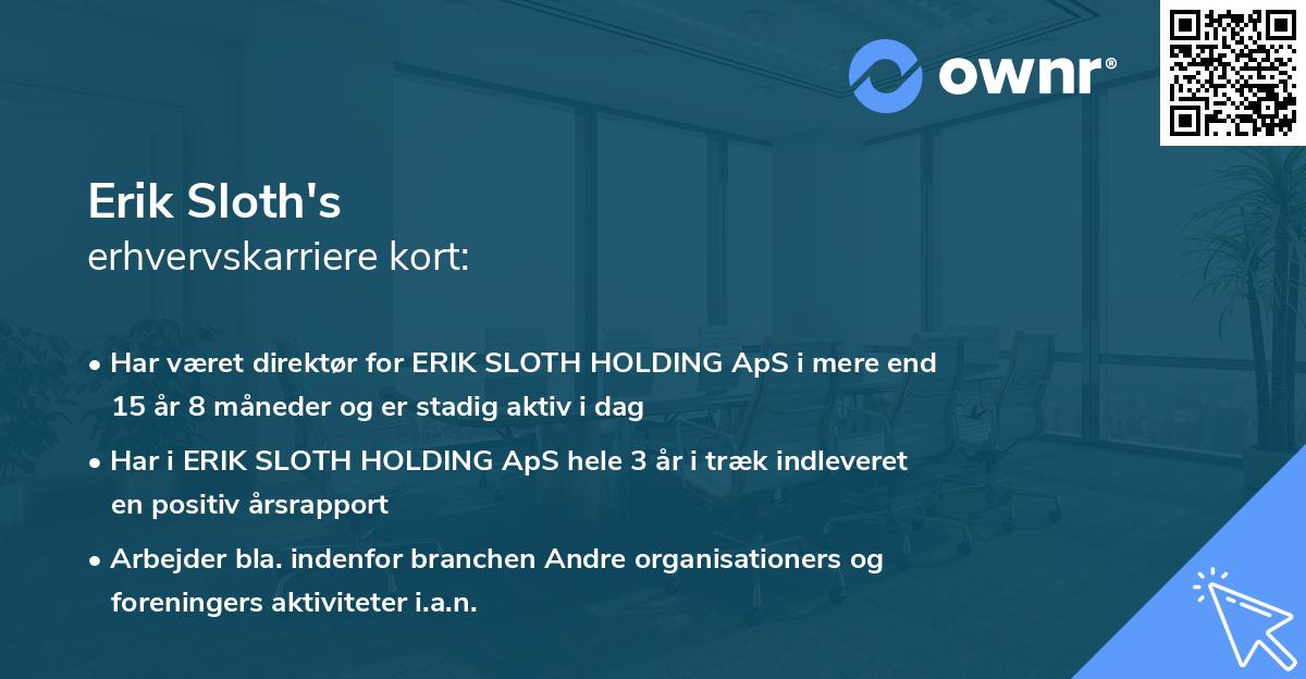 Erik Sloth's erhvervskarriere kort