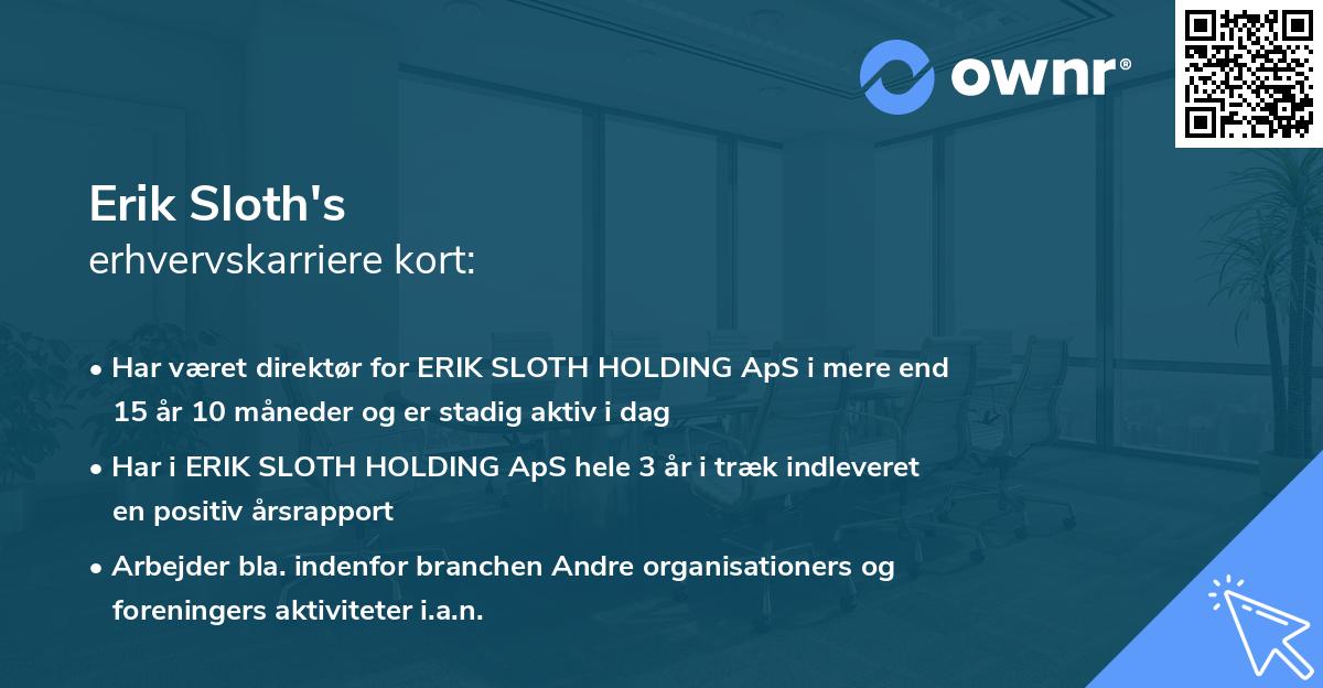 Erik Sloth's erhvervskarriere kort