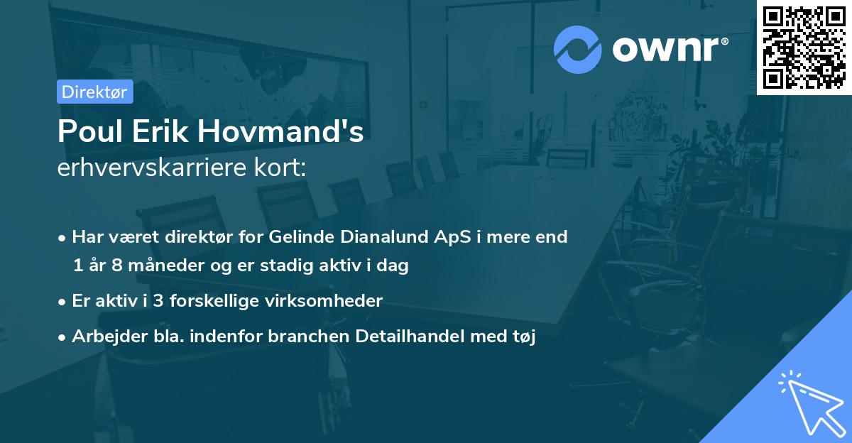 Poul Erik Hovmand's erhvervskarriere kort