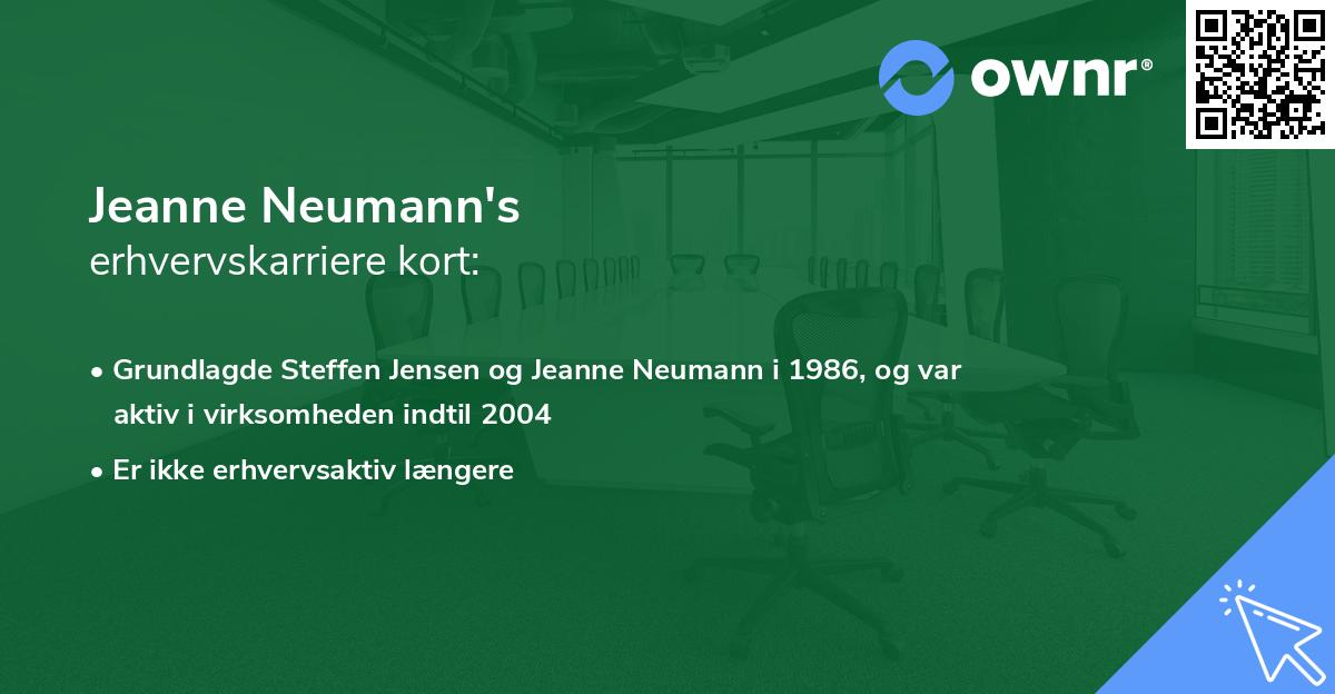 Jeanne Neumann's erhvervskarriere kort