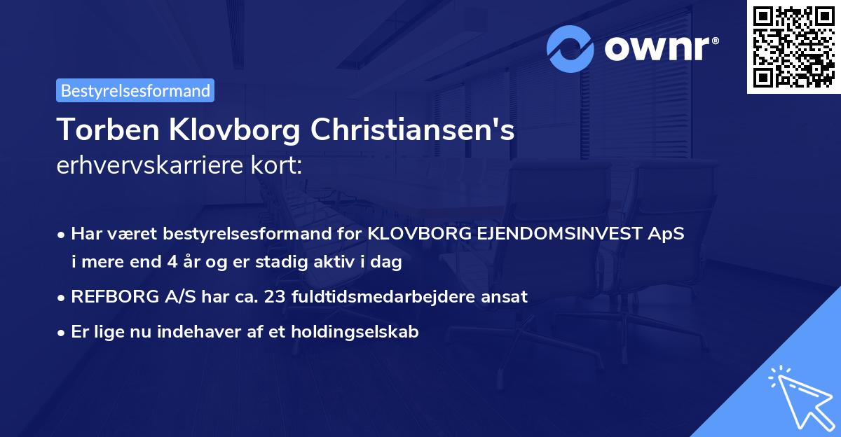 Torben Klovborg Christiansen's erhvervskarriere kort