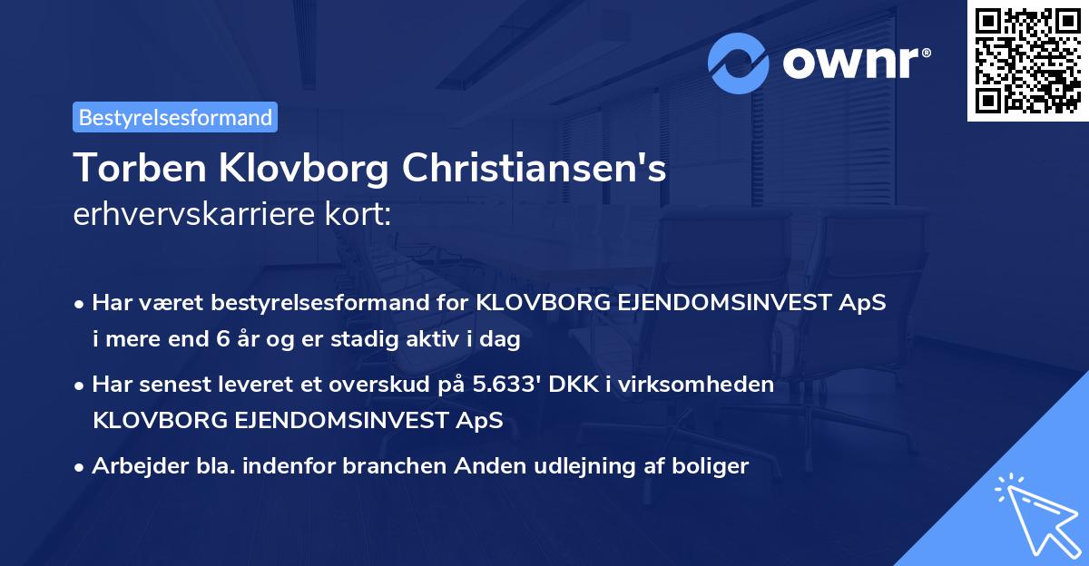 Torben Klovborg Christiansen's erhvervskarriere kort