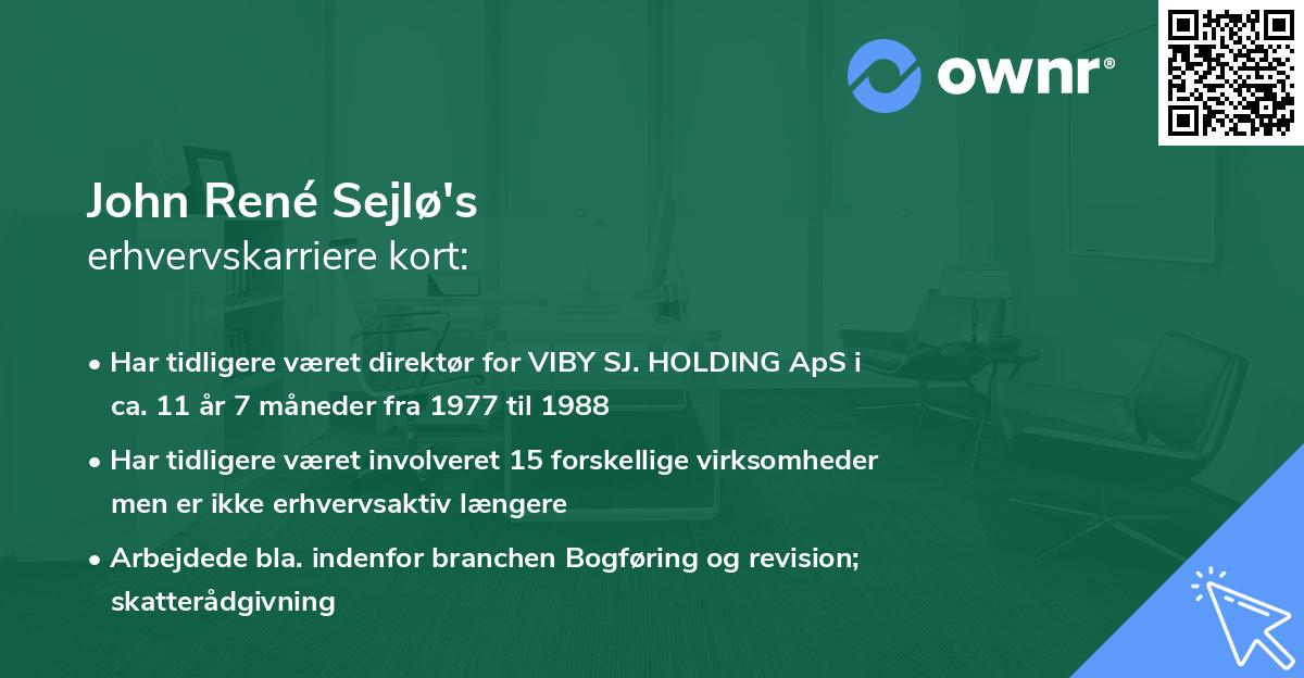 John René Sejlø's erhvervskarriere kort