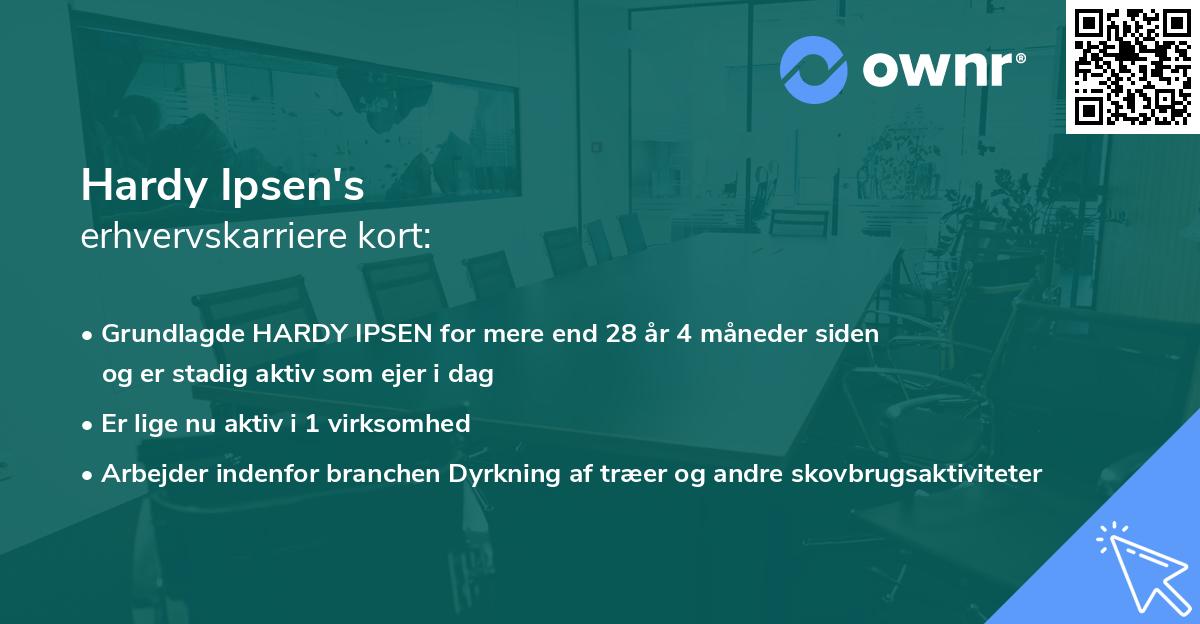 Hardy Ipsen's erhvervskarriere kort