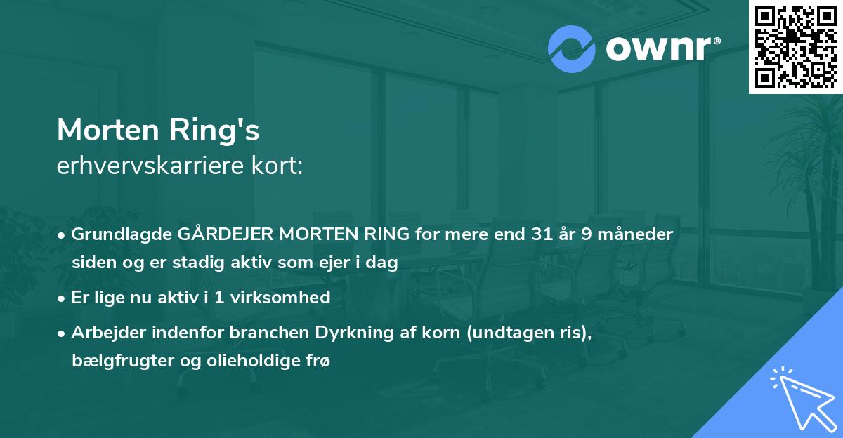 Morten Ring's erhvervskarriere kort