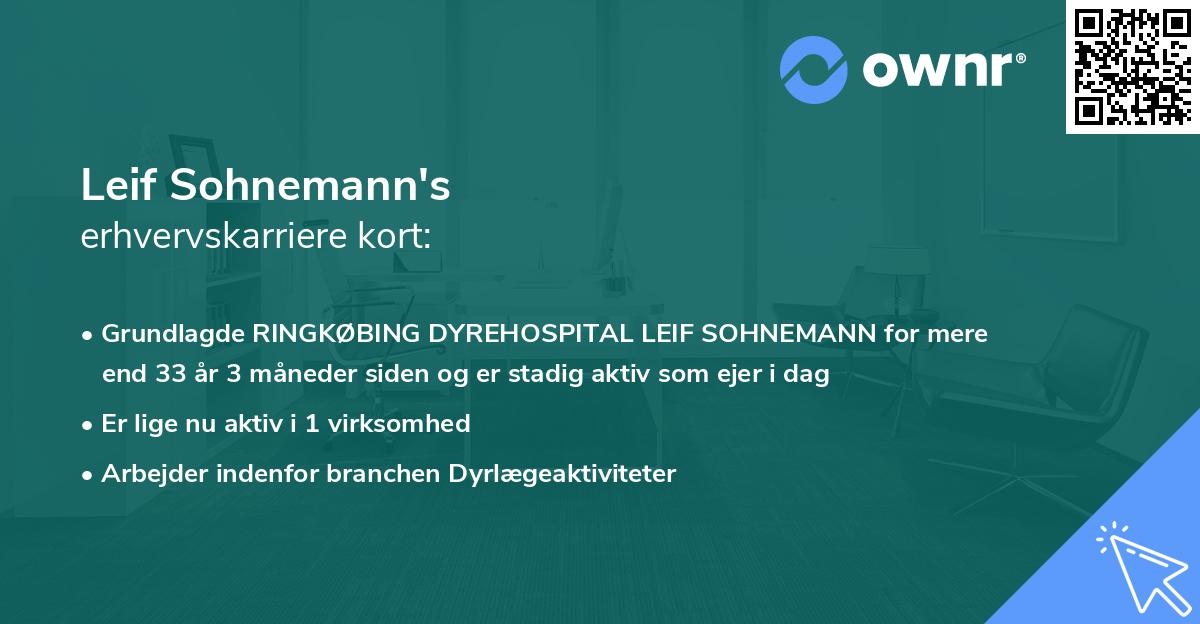 Leif Sohnemann's erhvervskarriere kort