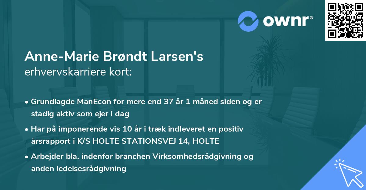 Anne-Marie Brøndt Larsen's erhvervskarriere kort