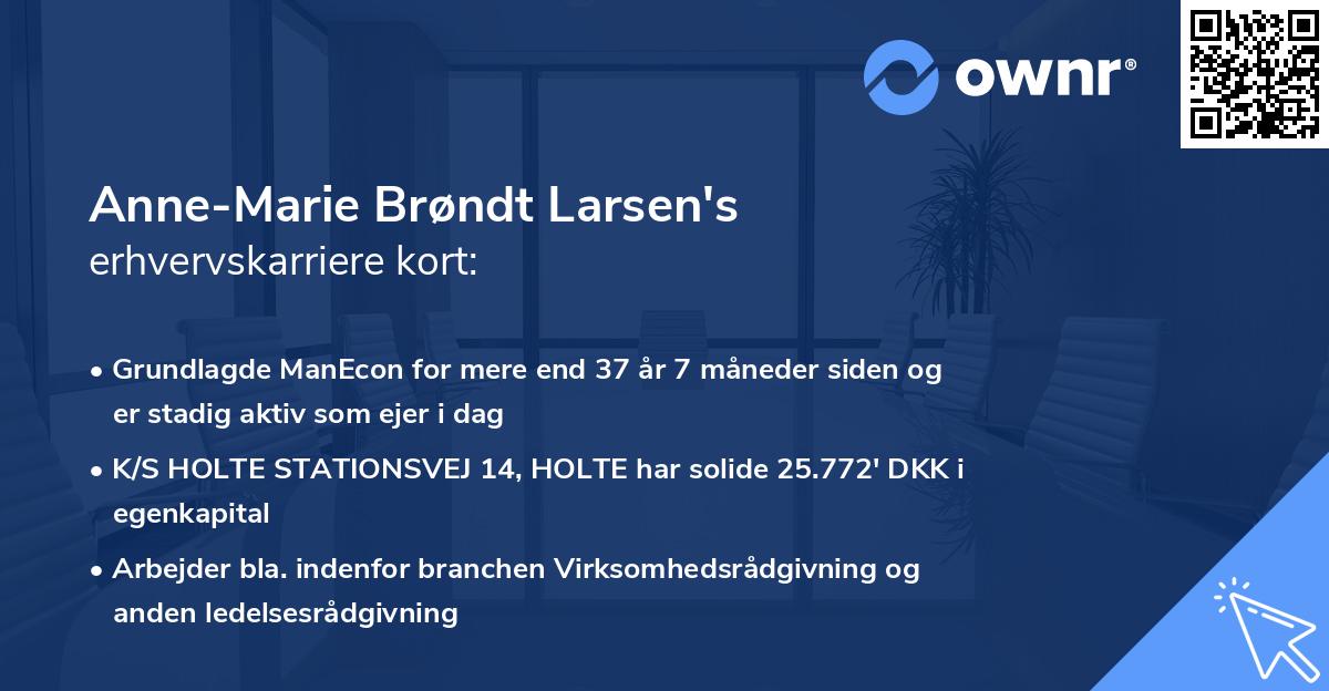 Anne-Marie Brøndt Larsen's erhvervskarriere kort