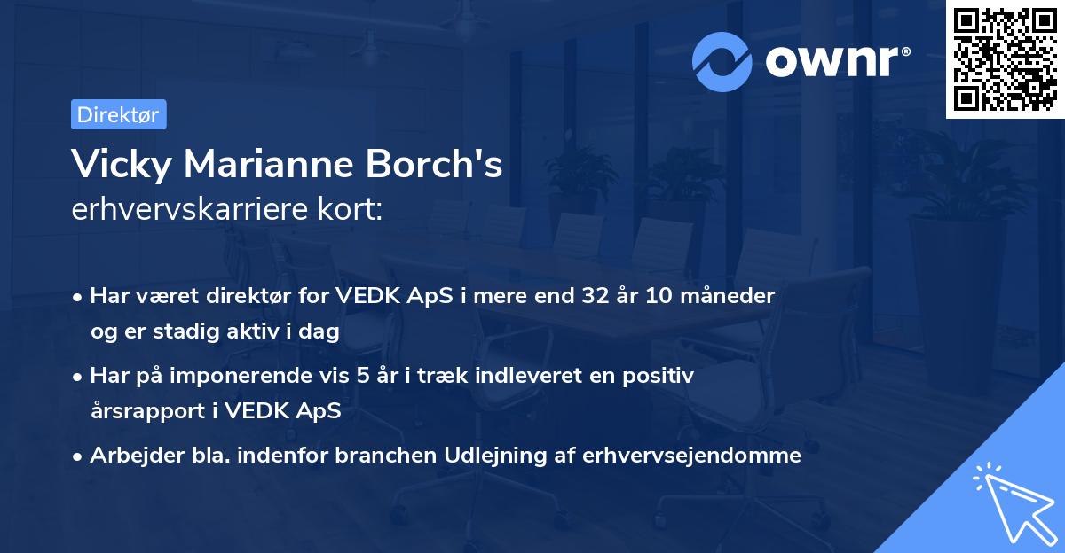 Vicky Marianne Borch's erhvervskarriere kort