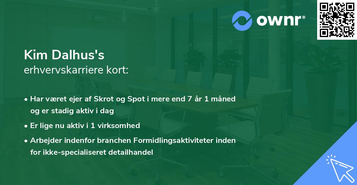 Kim Dalhus's erhvervskarriere kort
