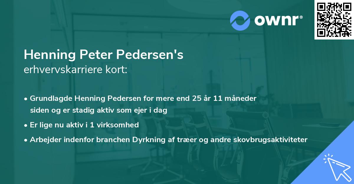 Henning Peter Pedersen's erhvervskarriere kort