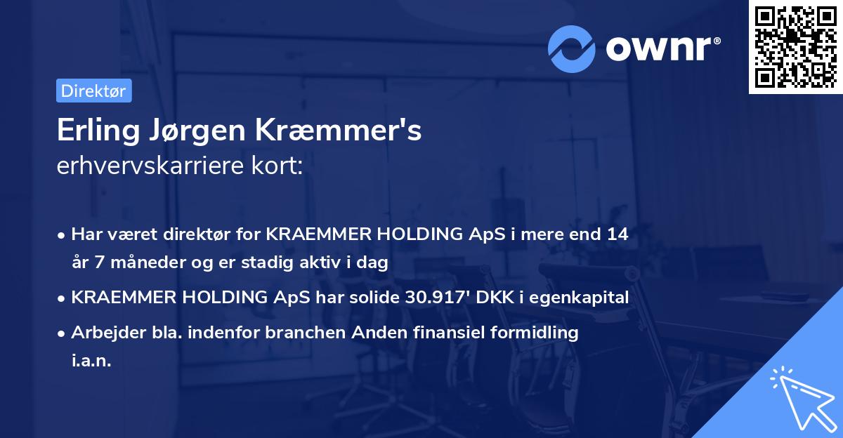 Erling Jørgen Kræmmer's erhvervskarriere kort