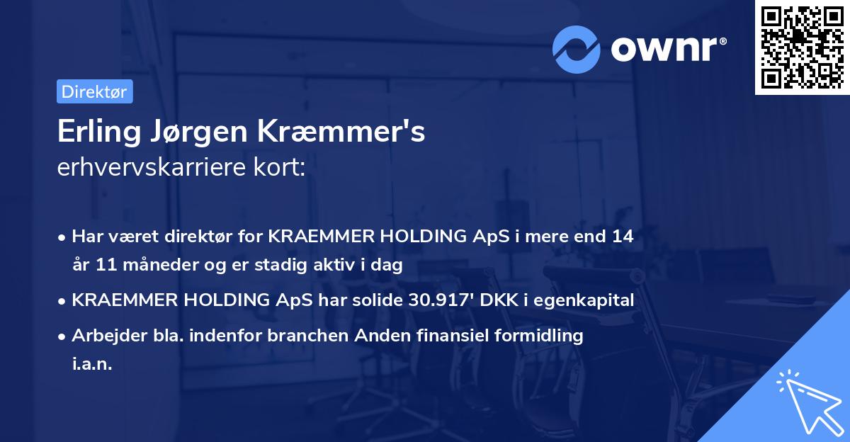 Erling Jørgen Kræmmer's erhvervskarriere kort