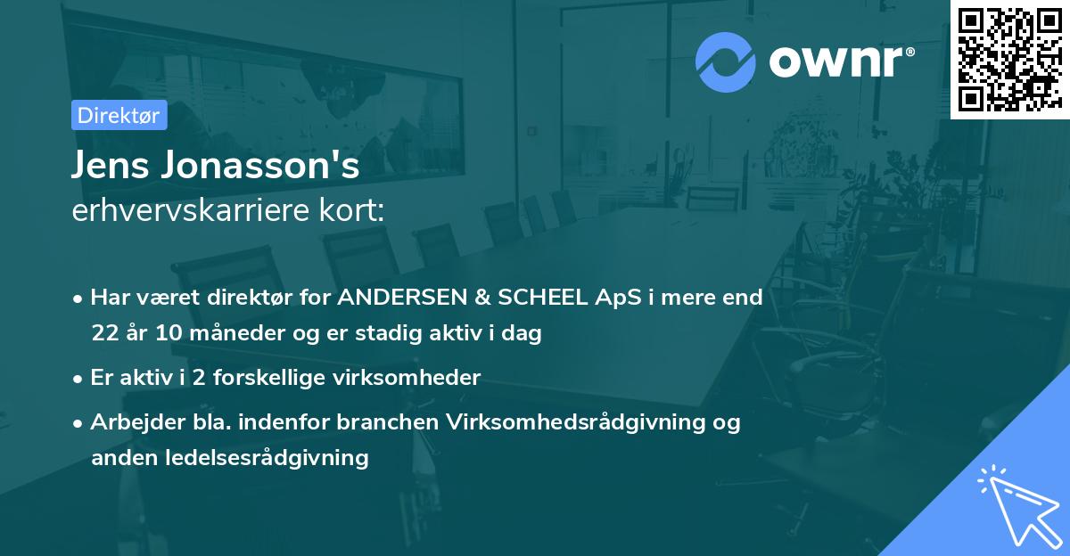 Jens Jonasson's erhvervskarriere kort