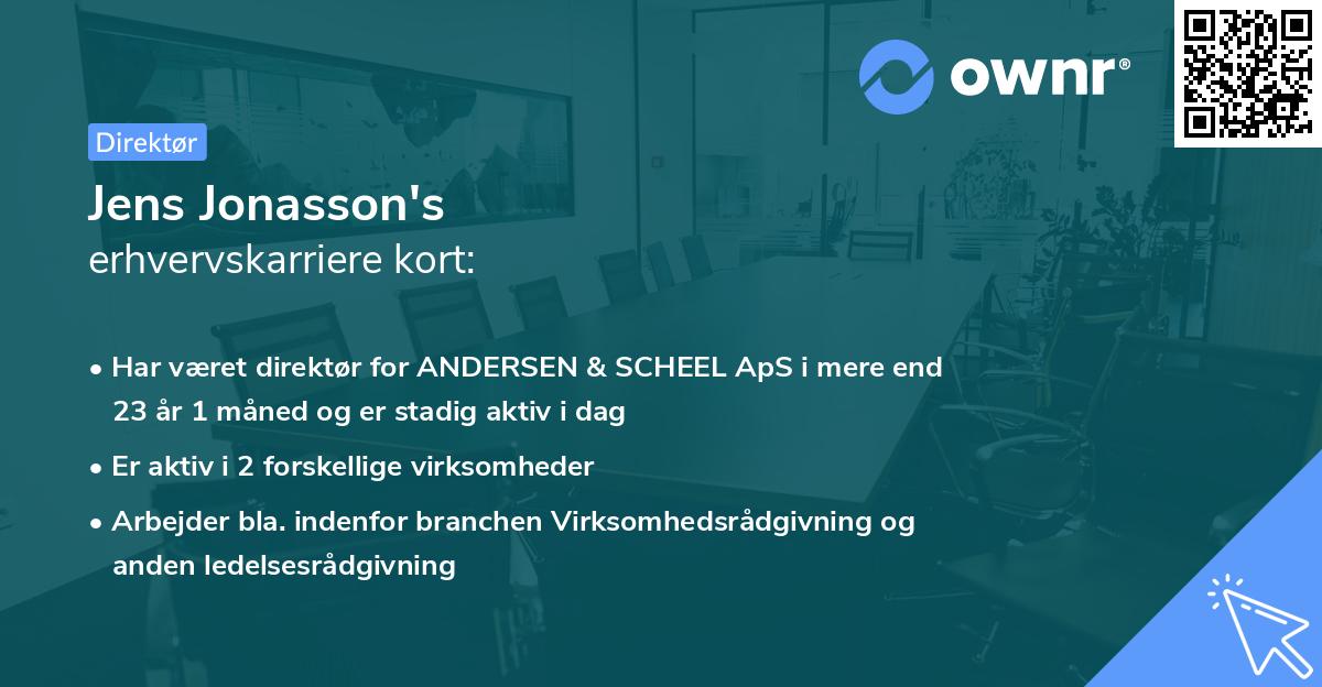 Jens Jonasson's erhvervskarriere kort