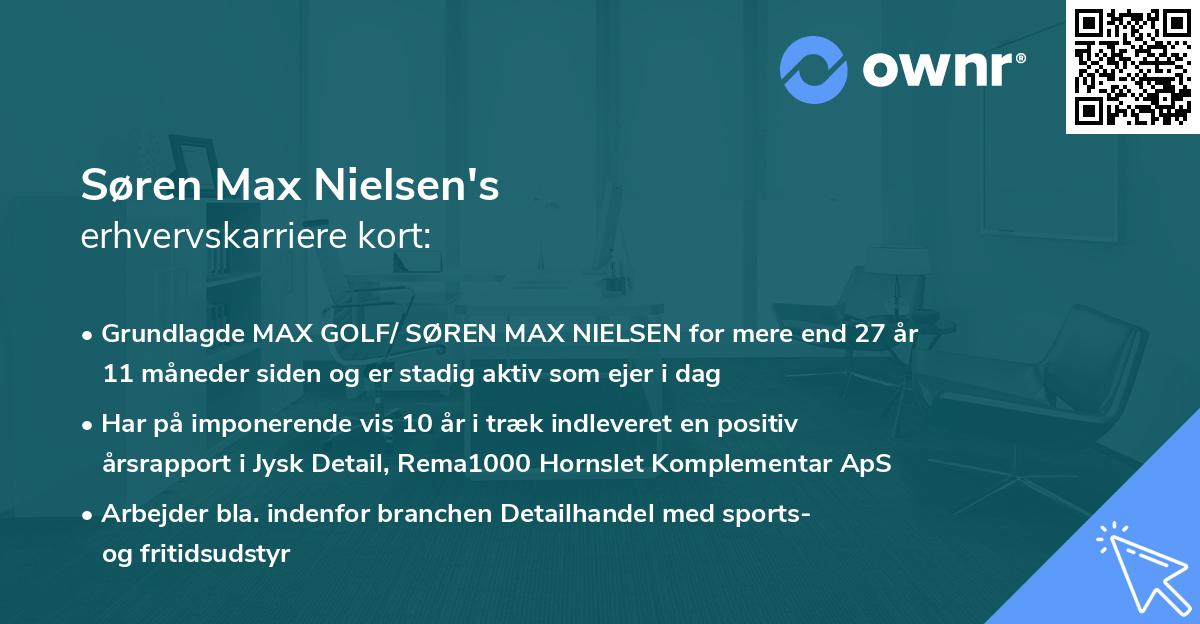 Søren Max Nielsen's erhvervskarriere kort