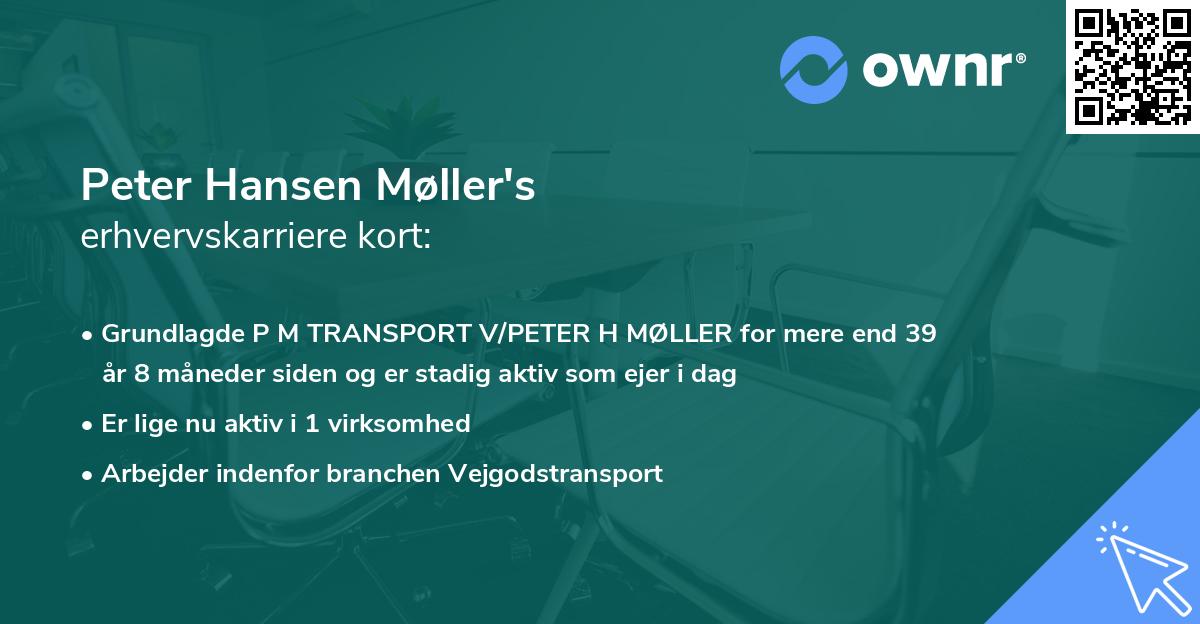 Peter Hansen Møller's erhvervskarriere kort