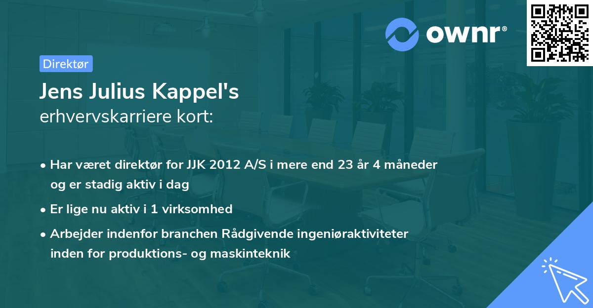 Jens Julius Kappel's erhvervskarriere kort
