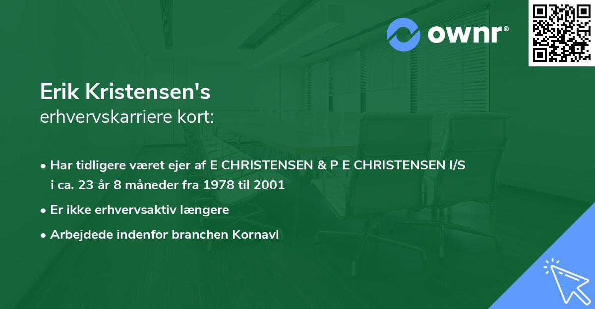 Erik Kristensen's erhvervskarriere kort