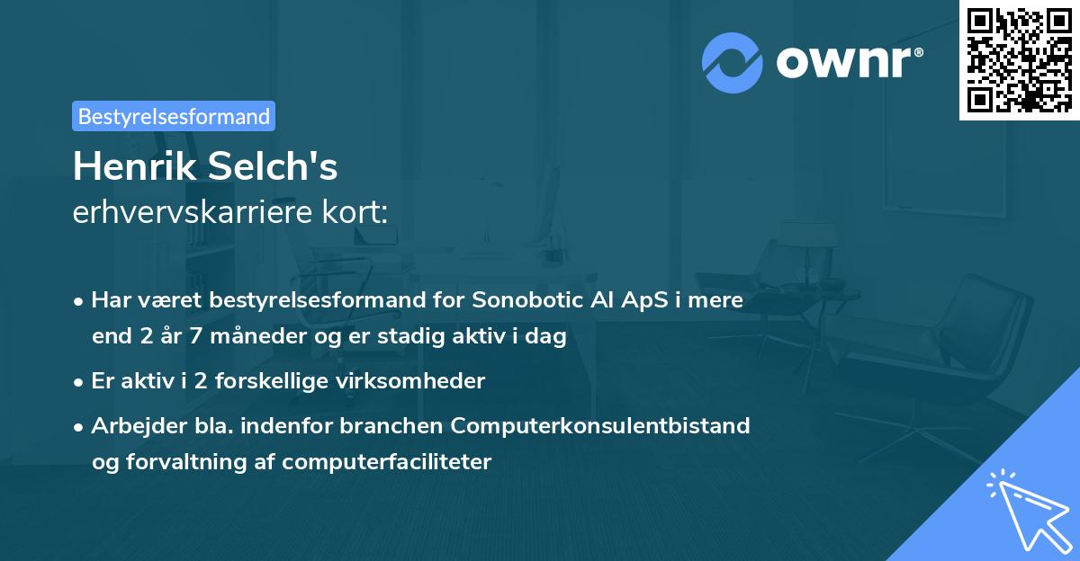 Henrik Selch's erhvervskarriere kort