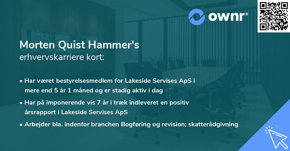 Morten Quist Hammer's erhvervskarriere kort
