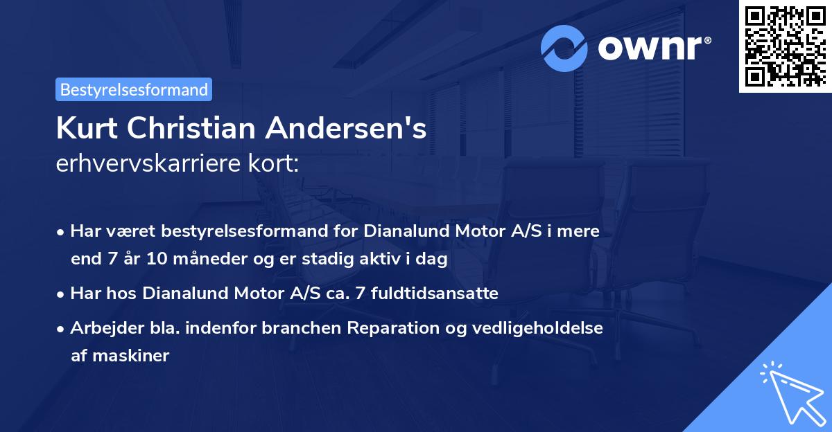 Kurt Christian Andersen's erhvervskarriere kort