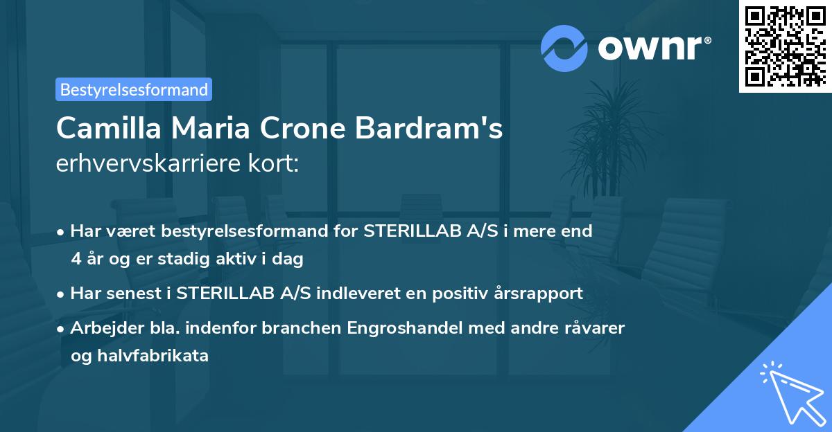 Camilla Maria Crone Bardram's erhvervskarriere kort