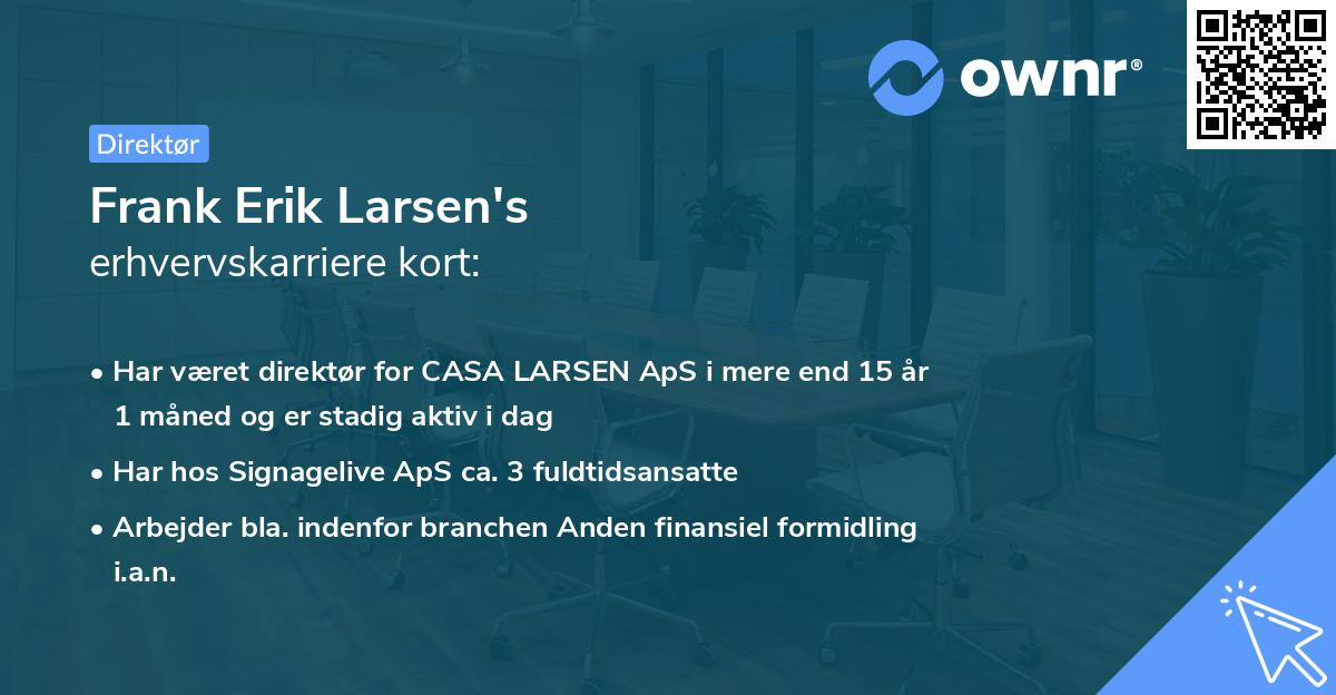 Frank Erik Larsen's erhvervskarriere kort