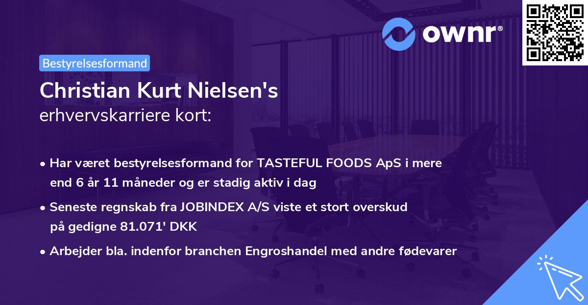 Christian Kurt Nielsen's erhvervskarriere kort