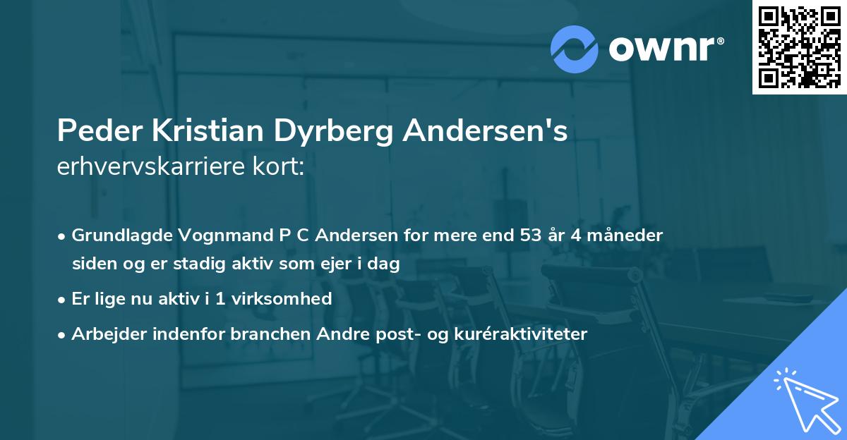 Peder Kristian Dyrberg Andersen's erhvervskarriere kort