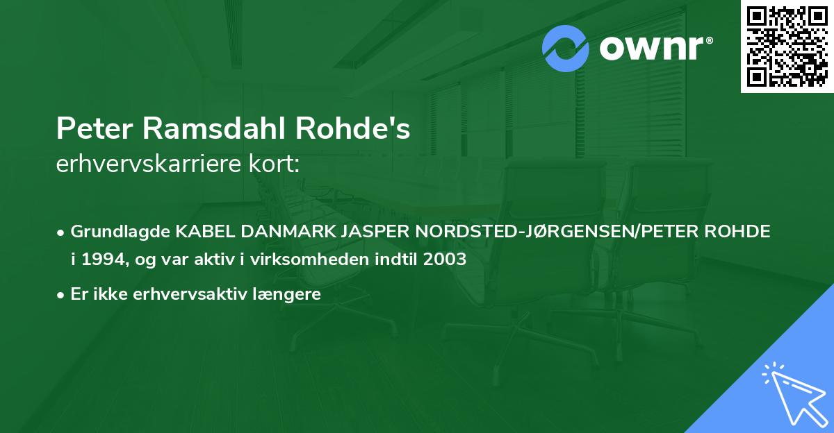 Peter Ramsdahl Rohde's erhvervskarriere kort