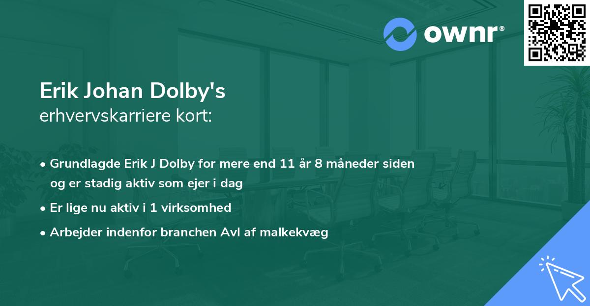 Erik Johan Dolby's erhvervskarriere kort