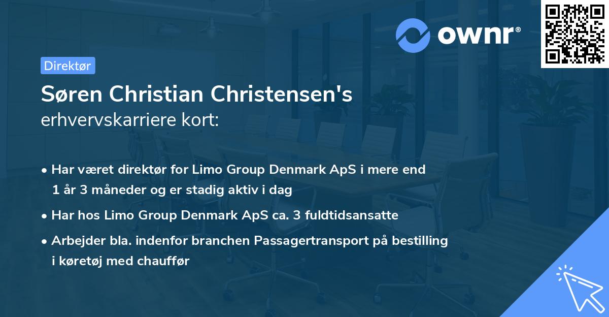 Søren Christian Christensen's erhvervskarriere kort