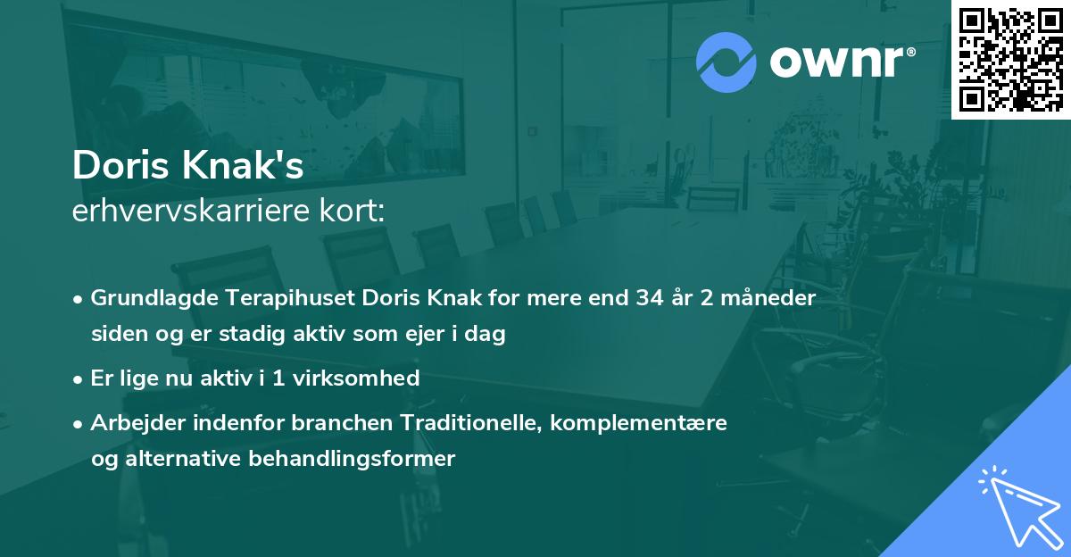 Doris Knak's erhvervskarriere kort