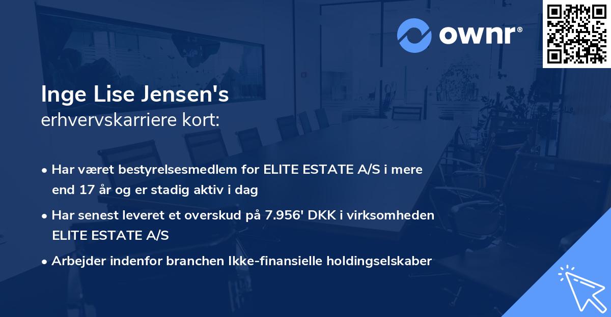 Inge Lise Jensen's erhvervskarriere kort