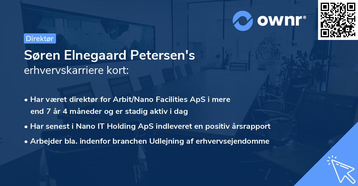 Søren Elnegaard Petersen's erhvervskarriere kort
