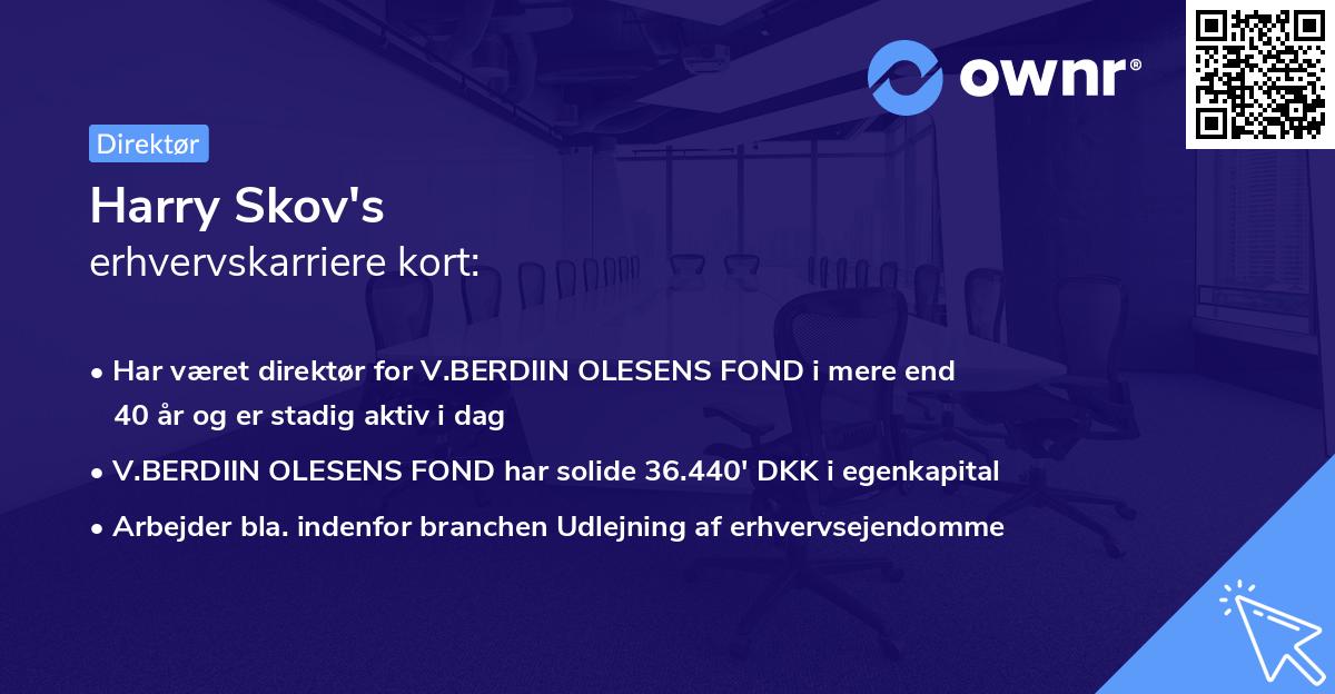 Harry Skov's erhvervskarriere kort
