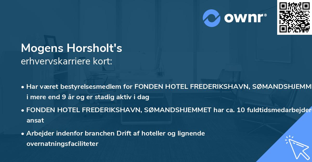 Mogens Horsholt's erhvervskarriere kort
