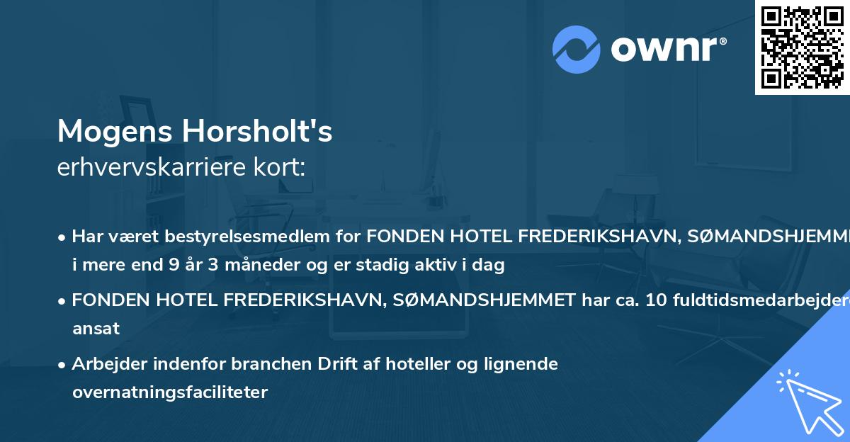 Mogens Horsholt's erhvervskarriere kort