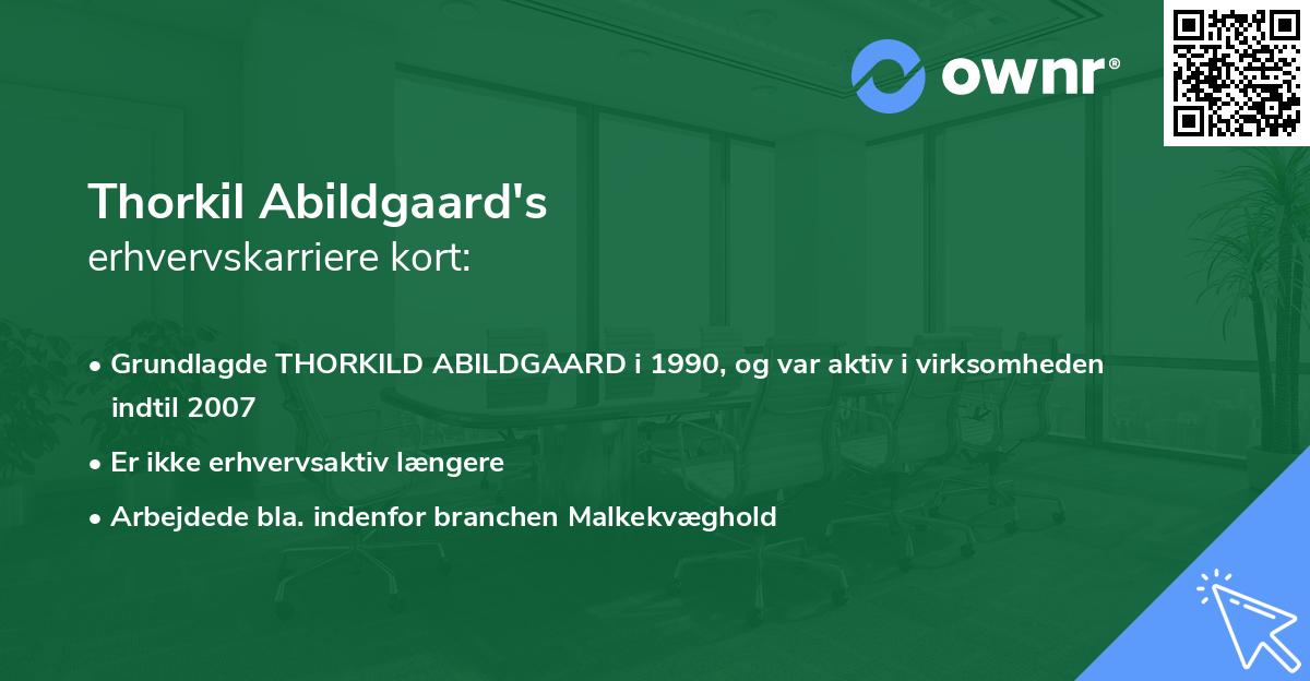 Thorkil Abildgaard's erhvervskarriere kort