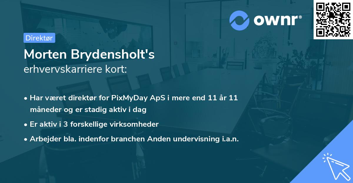 Morten Brydensholt's erhvervskarriere kort