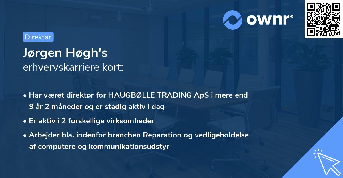 Jørgen Høgh's erhvervskarriere kort