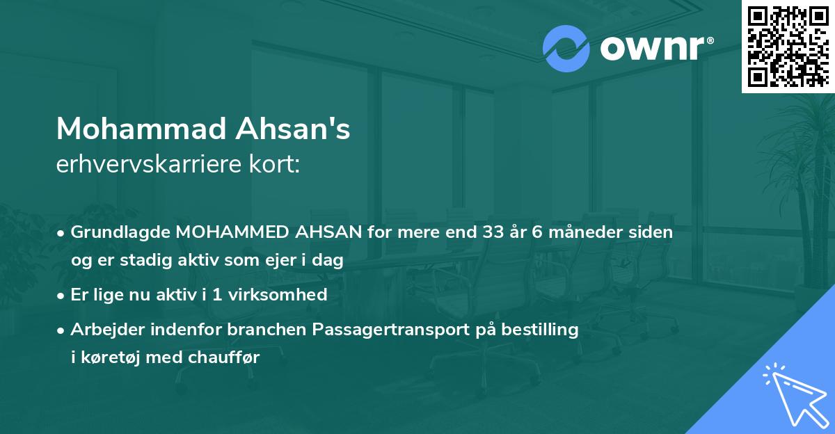 Mohammad Ahsan's erhvervskarriere kort