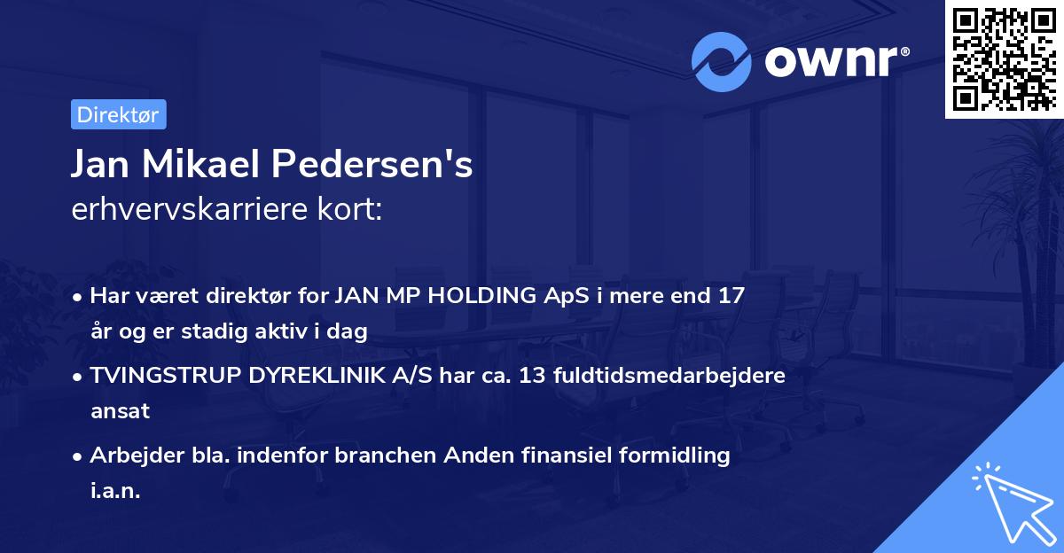 Jan Mikael Pedersen's erhvervskarriere kort