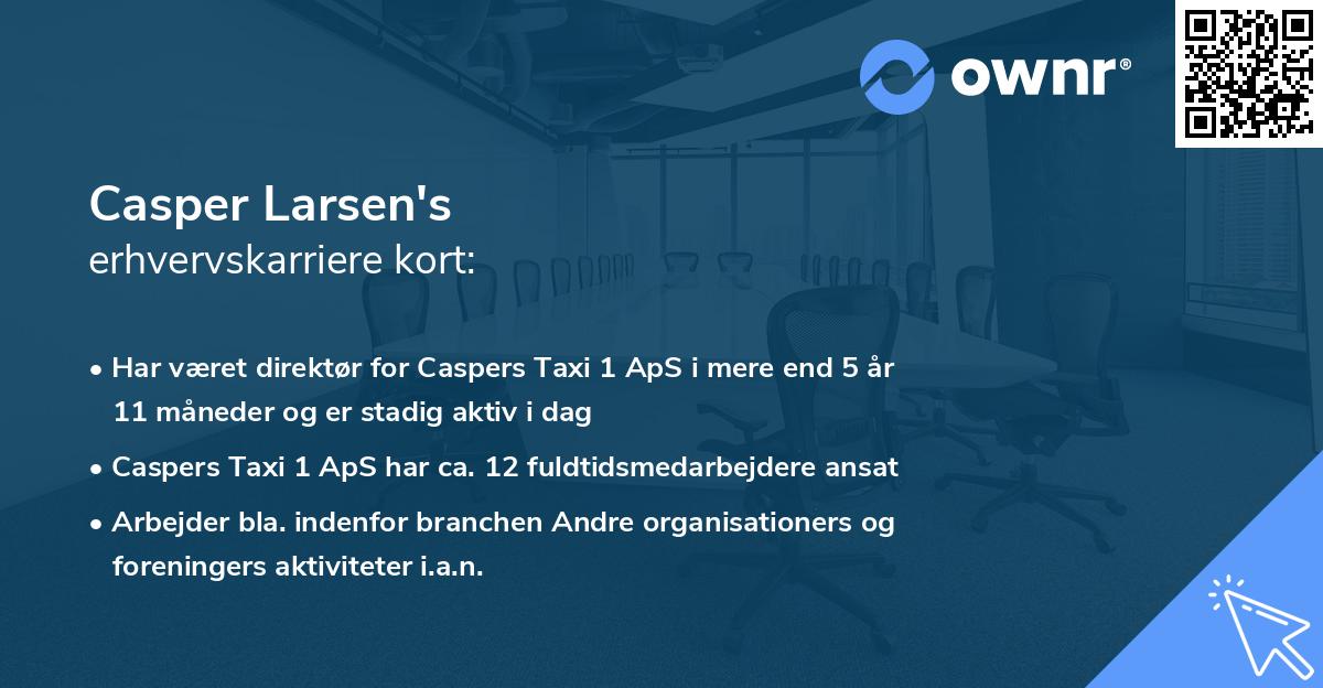 Casper Larsen's erhvervskarriere kort