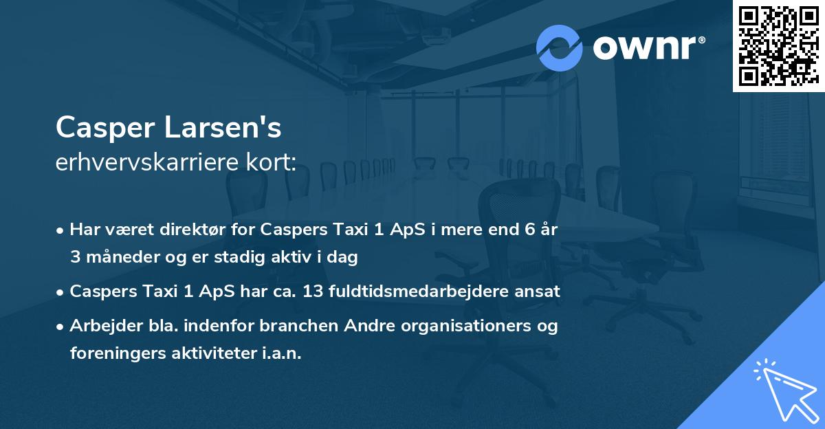 Casper Larsen's erhvervskarriere kort