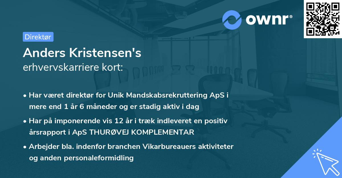 Anders Kristensen's erhvervskarriere kort