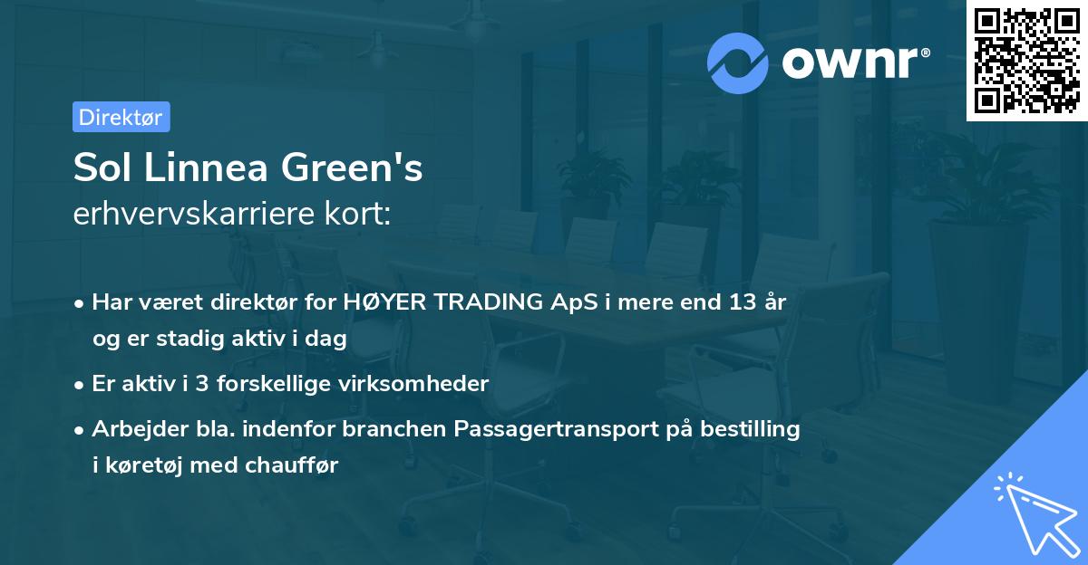 Sol Linnea Green's erhvervskarriere kort
