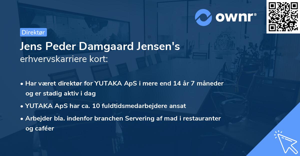 Jens Peder Damgaard Jensen's erhvervskarriere kort